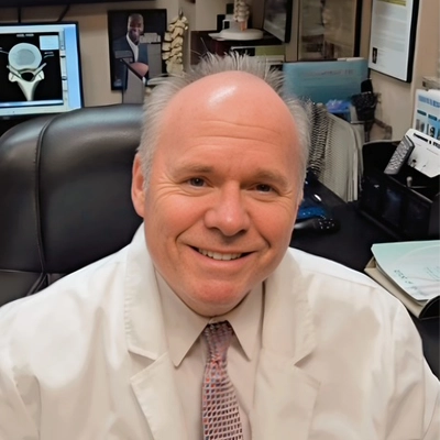 Wayne Poller smiling while wearing a white coat.